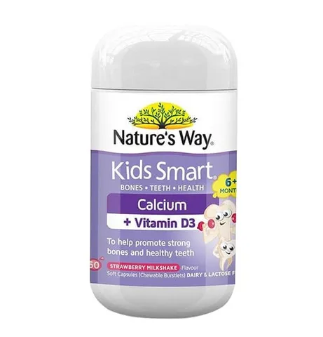 Kẹo Dẻo Canxi Nature's Way Kids Smart Plus Vitamin D3 50 Viên - Bổ Sung Hỗ Trợ Phát Triển Xương Cho Trẻ Em Từ 6 Tháng Tuổi