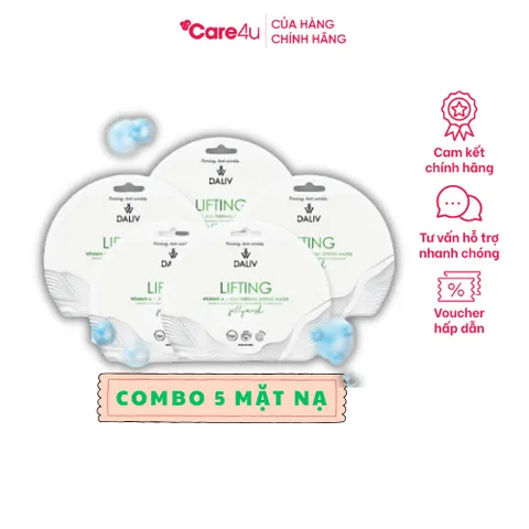Combo 5 Mặt Nạ Daliv Nâng Cơ Vitamin A - Chống Lão Hóa, Dưỡng Da Mềm Mịn 30g, Hỗ Trợ Trẻ Hóa Da, Duy Trì Độ Ẩm