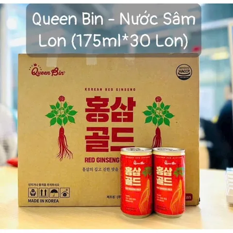 Nước Hồng Sâm Queen Bin Hàn Quốc - Thùng 30 lon x 175ml