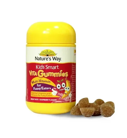 Kẹo dẻo bổ sung vitamin cho trẻ biếng ăn Nature’s Way Vita Gummies 60 viên - Hương vị dâu nhẹ nhàng, hỗ trợ sức khỏe toàn diện