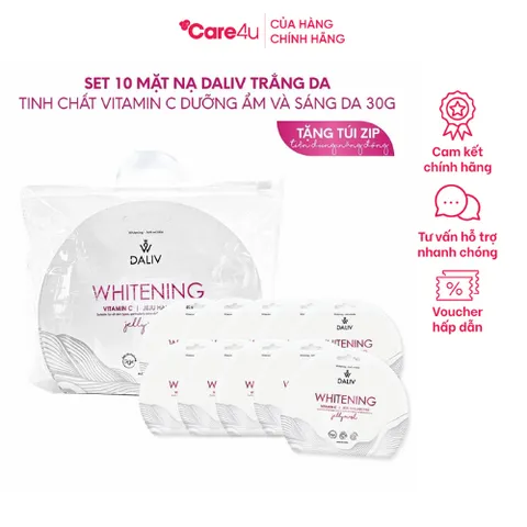 Combo 10 Mặt nạ Daliv Vitamin C Trắng Da - Dưỡng Ẩm & Sáng Da Chất Lượng Cao 30g - Chiết Xuất Thiên Nhiên Jeju