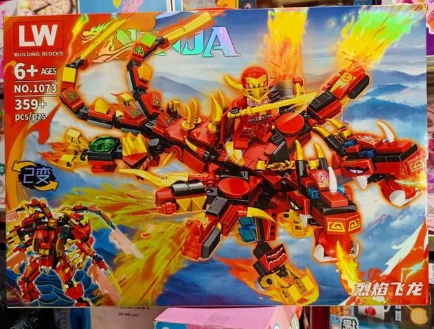 Bộ Đồ Chơi Lắp Ráp Ninja Rồng Xanh 1072 và Đỏ 1073 - Đồ Chơi Lego Tư Duy Sáng Tạo cho Trẻ Em, Quà Tặng Giải Trí Giáo Dục