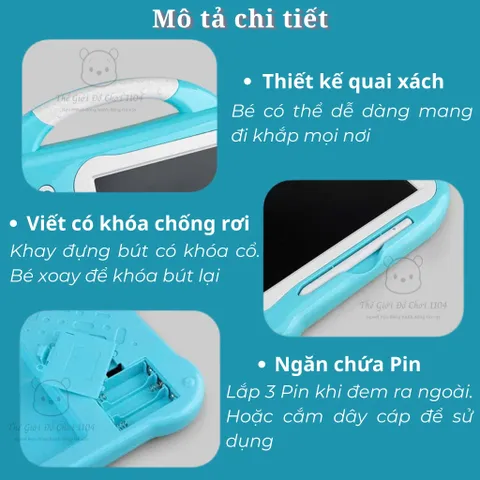 Bảng Vẽ Điện Tử Đa Năng Cho Bé - Đồ Chơi Giáo Dục Phát Triển Tư Duy Sáng Tạo, Màn Hình Cảm Ứng, Không Nguy Hại Cho Mắt