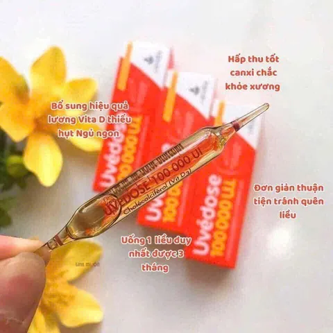 VITAMIN D3 Uvedose 100.000IU LIỀU CAO CỦA PHÁP DÙNG CHO TRẺ TỪ 18M 1 ống