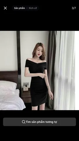 Váy đầm body trễ vai tay ngắn nhún eo