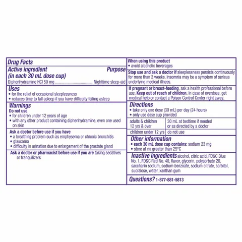 Siro hương Berry hỗ trợ ngủ ngon Vicks ZzzQuil Nighttime Sleep-Aid 354ml, Mỹ