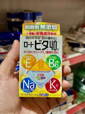 Nước Nhỏ Mắt Rohto Vita 40 - Giảm Mệt Mỏi Mắt, Hỗ Trợ Thị Lực và Thư Giãn, Chứa Vitamin E, B6, K, Na
