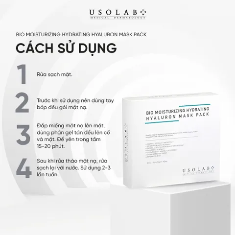 Mặt nạ Cấp Ẩm Usolab - 10 Miếng Dưỡng Ẩm Cho Làn Da Khô Ráp, Giúp Da Mềm Mịn và Sáng Hồng, Chứa Hyaluronic Acid