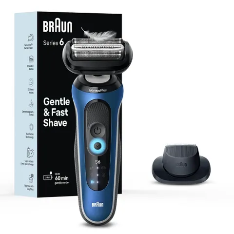 Máy cạo râu điện Braun Series 6 6120s - 3 lưỡi, chế độ Turbo, chống nước, bảo hành 12 tháng, lý tưởng cho da nhạy cảm