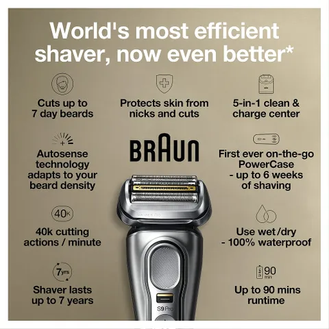 Máy cạo râu Braun Series 9 Pro 9476cc chính hãng, máy cạo râu nam