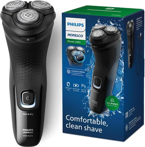 Máy Cạo Râu Philips Norelco 2400 X3001/90 Chính Hãng - Lưỡi Dao ComfortCut, Chống Nước IPX7, Bảo Hành 24 Tháng, Dùng Ướt và Khô