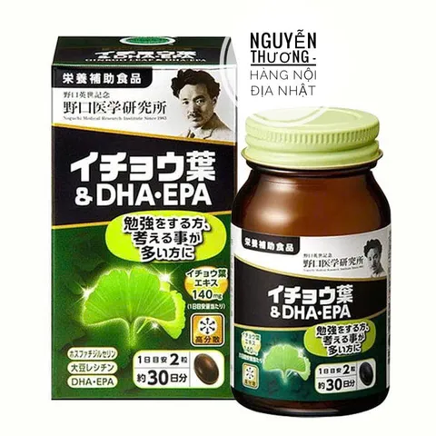 Viên uống bổ não DHA Ginkgo Noguchi 60 viên - Cải thiện trí nhớ và tập trung với chiết xuất Ginkgo Biloba từ Nhật Bản