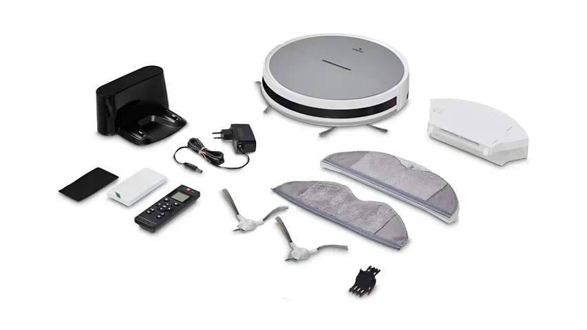 Robot Hút Bụi Medion MD 11889 S05 SW - Công Nghệ Làm Sạch Thông Minh, Điều Khiển Qua Alexa/Google, Pin 100 Phút, Bộ Lọc HEPA-13