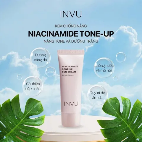 Kem Chống Nắng Nâng Tone INVU Niacinamide Tone-Up SPF50+ PA++++ 50ml - Bảo Vệ Da Tối Đa, Làm Rạng Rỡ Làn Da Mỗi Ngày