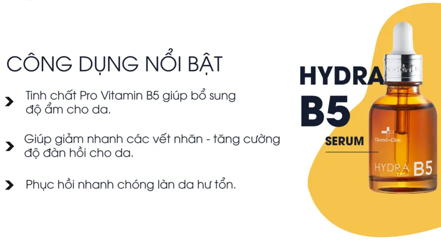 Serum GoodnDoc Hydra B5 30ml - Dưỡng Ẩm, Phục Hồi, Trắng Sáng Da, Giảm Lão Hóa, Chống Nám, Dành Cho Mọi Loại Da