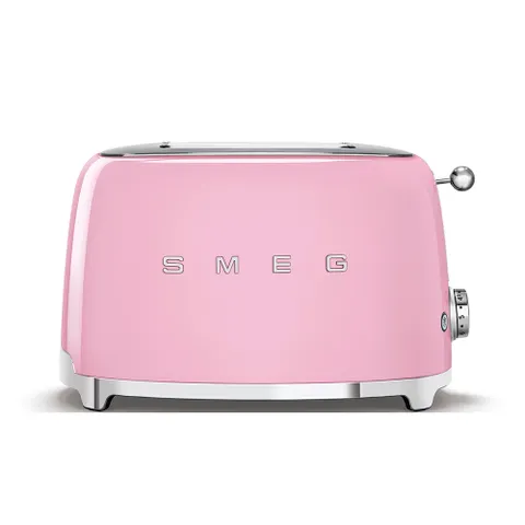 Máy Nướng Bánh Mì SMEG TSF01 - Đa Chức Năng, 2 Ngăn Lớn, Màu Hồng, Khay Inox Tháo Rời, 6 Cấp Độ Nướng, Gu Hương Bánh Tuyệt Vời