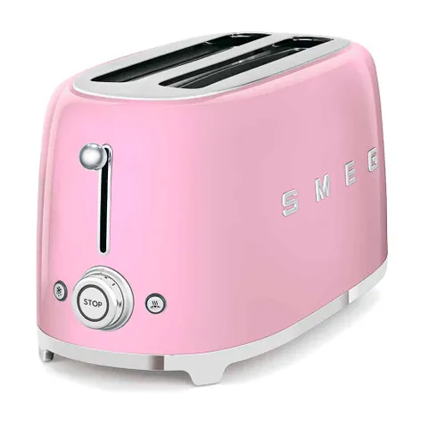 Máy Nướng Bánh Mì Smeg TSF02PKEU Retro - 4 Lát Rộng, Chức Năng Đặc Biệt, Thiết Kế Sang Trọng và Đa Năng cho Bữa Sáng Thú Vị