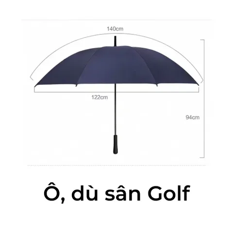 Ô Dù Sân Golf Cán Dài Chống Lật Cao Cấp - Bảo Vệ Mưa Nắng, Màu Sắc Đẹp, Dành Cho Tín Đồ Golf