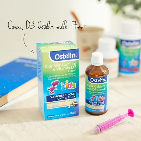 Canxi Calcium & D3 Ostelin Kids siro khủng long lọ dạng nước 90ml