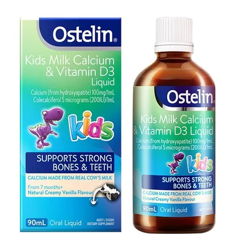 Canxi Calcium & D3 Ostelin Kids siro khủng long lọ dạng nước 90ml