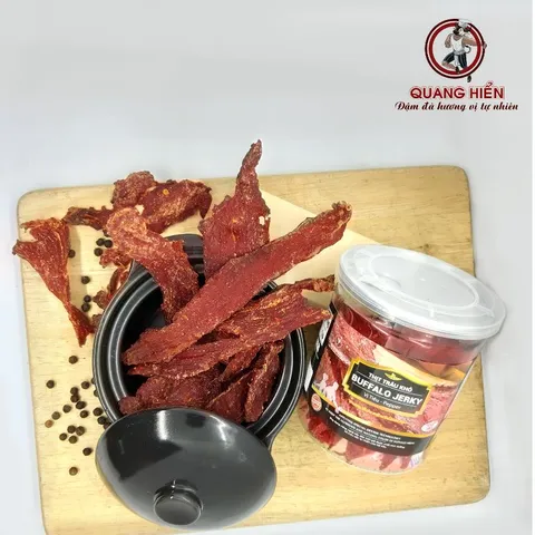 Khô Trâu Vị Tiêu Buffalo Jerky Quang Hiển - Combo 5 Hộp 100g Tặng 1 Túi 20g - Đặc Sản Ngon, Thích Hợp Ăn Vặt, Quà Biếu