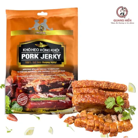 Khô Heo Xông Khói Quang Hiển 100g - Thịt Heo Tự Nhiên, Snack Đậm Đà Hương Vị Ngon, Món Ăn Vặt Tuyệt Hảo Cho Mọi Dịp
