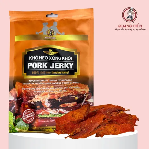 Khô Heo Xông Khói Quang Hiển 100g - Thịt Heo Tự Nhiên, Snack Đậm Đà Hương Vị Ngon, Món Ăn Vặt Tuyệt Hảo Cho Mọi Dịp