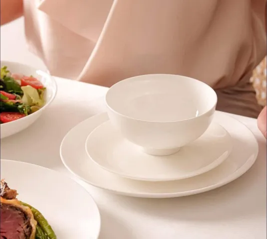 Bộ Bát Sứ Imperial 50 Món Trắng Trơn - Đồ Bát An Toàn Từ Chất Liệu Cao Cấp, Phù Hợp Với Mọi Gia Đình
