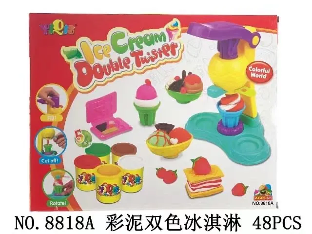 Đồ Chơi Đất Nặn Làm Kem - Bộ Sáng Tạo Tương Tác Cho Trẻ Em, Phát Triển Kỹ Năng Vận Động và Tư Duy 3+