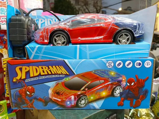 Đồ Chơi Xe Ô Tô Điều Khiển Từ Xa Siêu Nhân Người Nhện Spider-Man Có Đèn LED - Quà Tặng Thú Vị Cho Trẻ Em
