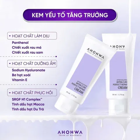 Kem Phục Hồi Da Treatment Ahohwa Inten - Giúp Da Khỏe Mạnh & Tươi Trẻ, Giãn Mao Mạch, Dưỡng Ẩm Sâu 80ml