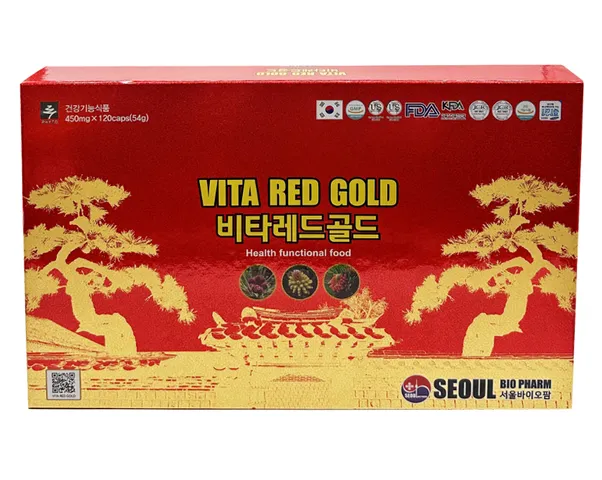 Tinh Dầu Thông Đỏ Vita Red Gold 120 Viên - Thực Phẩm Chức Năng Bảo Vệ Sức Khỏe Nhập Khẩu Hàn Quốc Chính Hãng