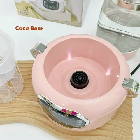 Bình Đun Nước Pha Sữa Coco Bear Cao Cấp Có LED, Điều Khiển từ xa