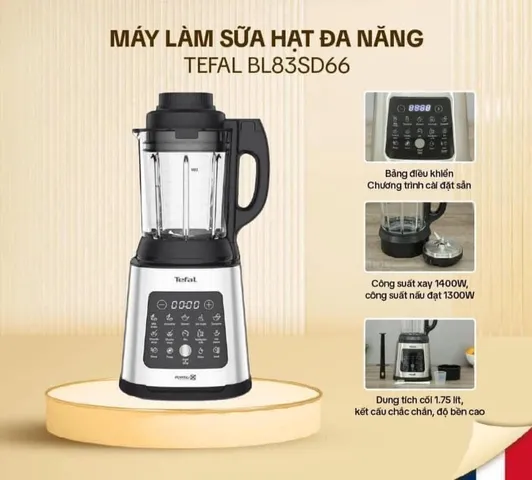 Máy xay nấu đa năng Tefal Perfectmix Cook 1400W, cối thủy tinh 1.75L - Chức năng xay, nấu, giữ dưỡng chất - Thiết kế thông minh, tiện lợi