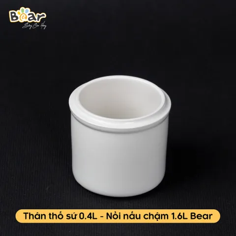 Phụ Kiện Thố Sứ Bear 1.6L và Nắp Sứ 0.5L - Dụng Cụ Nấu Cháo Cho Bé An Toàn và Tiện Lợi