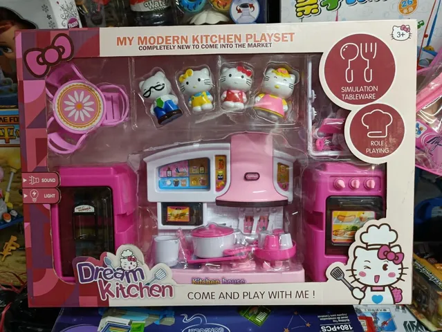 Đồ Chơi Nhà Bếp Hello Kitty - Bộ 4 Chú Mèo Có Đèn & Âm Thanh - Đồ Chơi Giúp Trẻ Phát Triển Kỹ Năng Nấu Ăn Creativeness