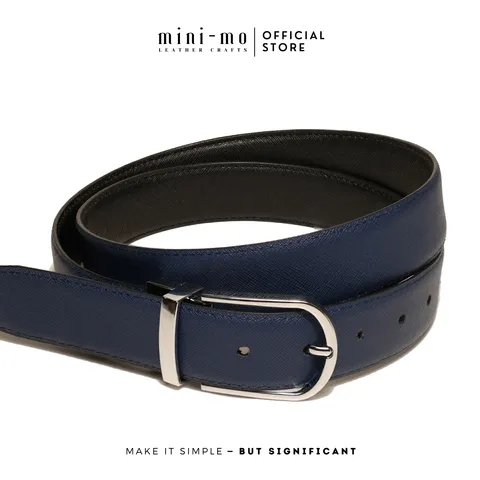 Thắt Lưng Nam MINI-MO Da Bò SAFFIANO Hai Mặt Hai Màu Khóa Xoay Cao Cấp - Phụ Kiện Thời Trang Nam Đẳng Cấp