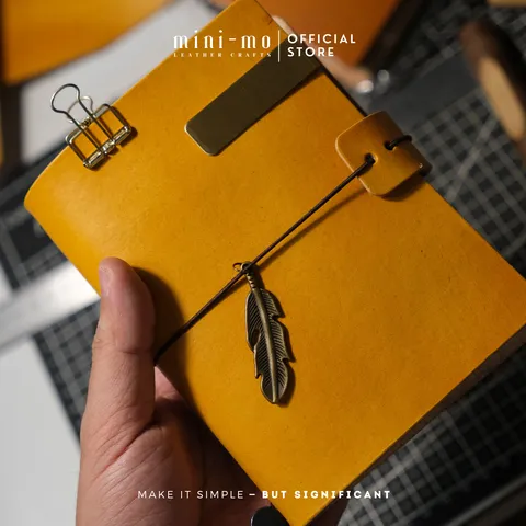 Sổ Tay Midori Classic A6 Bìa Da Thảo Mộc Nhuộm Màu Thủ Công - Mini-mo Leather Crafts - Quà Tặng Ý Nghĩa Cho Người Sáng Tạo