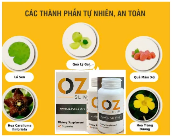 Viên Uống Giảm Cân Oz Slim 40 Viên - Giải Pháp Giảm Cân An Toàn & Hiệu Quả Nhập Khẩu Mỹ, Hỗ Trợ Kiểm Soát Cơn Thèm Ăn