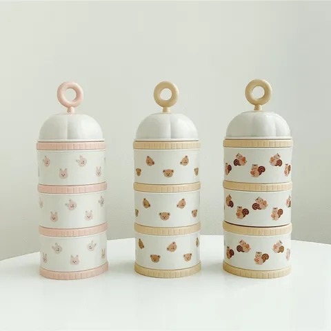 Hộp Chia Sữa Xuất Hàn TGM x Dottodot 3 Tầng Tiện Lợi Có Quai Xách Cho Bé - Hộp Trữ Sữa Du Lịch, Dã Ngoại, Chất Liệu ABS An Toàn