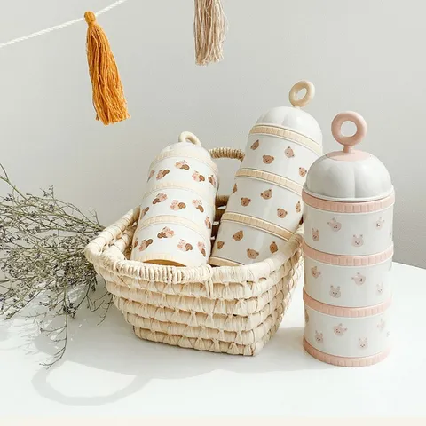 Hộp Chia Sữa Xuất Hàn TGM x Dottodot 3 Tầng Tiện Lợi Có Quai Xách Cho Bé - Hộp Trữ Sữa Du Lịch, Dã Ngoại, Chất Liệu ABS An Toàn