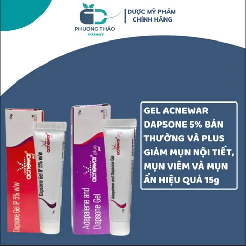 Gel Trị Mụn Acnewar 5% - Giảm Mụn Viêm, Mụn Nội Tiết, Mụn Ẩn, Cải Thiện Da, Chống Mụn Hiệu Quả 15g