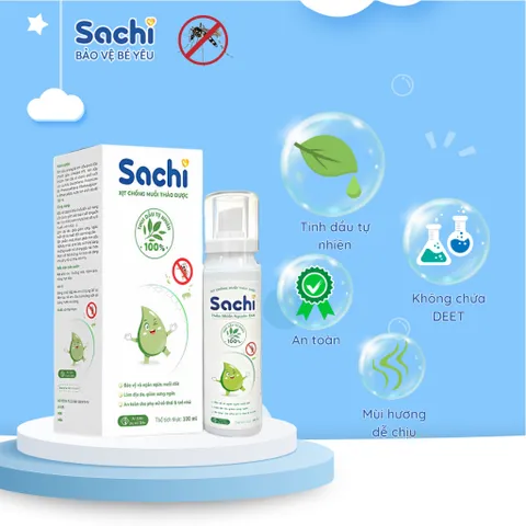 Xịt Chống Muỗi Cho Bé Sachi 100ml - An Toàn Cho Trẻ Từ 6 Tháng - Giảm Sưng Ngứa, Bảo Vệ Da Khỏi Muỗi Cắn