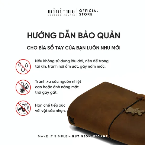 Sổ Tay Ghi Chép MINI-MO Bìa Da Bò Sáp Crazy Horse Classic 18x12cm - Quà Tặng Sang Trọng cho Người Sáng Tạo