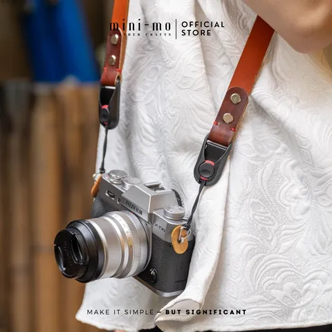 Dây Đeo Máy Ảnh DSLR/Mirrorless Da Vachetta Cao Cấp Màu Nâu Indochine - Phụ Kiện Chụp Ảnh Thời Trang, Bền Bỉ 14kg