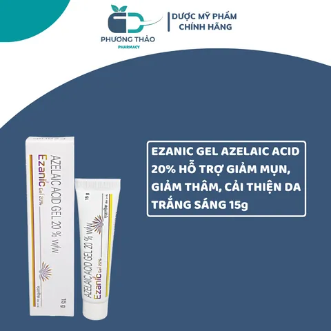 Gel Azelaic Acid 20% Ezanic - Trị Mụn, Mờ Thâm Hiệu Quả, Dưỡng Ẩm Da Dầu, Giảm Sừng Già, 15g