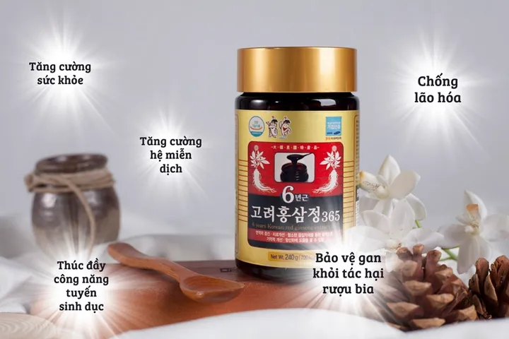 Cao hồng sâm Hàn Quốc 6 năm tuổi 365 loại 4 lọ x 240g