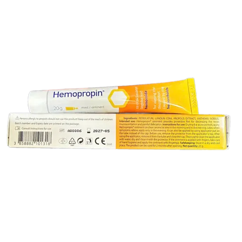 Kem Bôi Trĩ Hemopropin 20g - Giảm Đau Ngứa Hậu Môn, An Toàn Cho Phụ Nữ Mang Thai, Hỗ Trợ Khôi Phục Niêm Mạc Trực Tràng