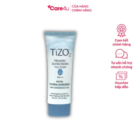 Kem chống nắng khoáng chất TiZO2 kiêm kem lót SPF40 PA++++ 50g - Bảo vệ da nhạy cảm, chống nước hiệu quả và tạo lớp nền mịn mượt.