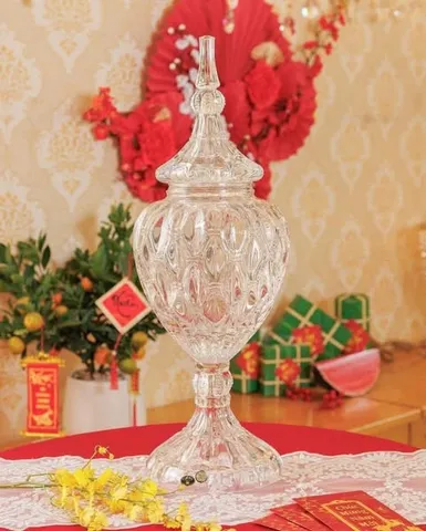 Âu Pha Lê Nắp Cao Bohemia Crystal 55cm - Tô Sang Trọng, Thanh Lịch Phong Cách Châu Âu - Quà Tặng Cao Cấp, Trang Trí Đẳng Cấp